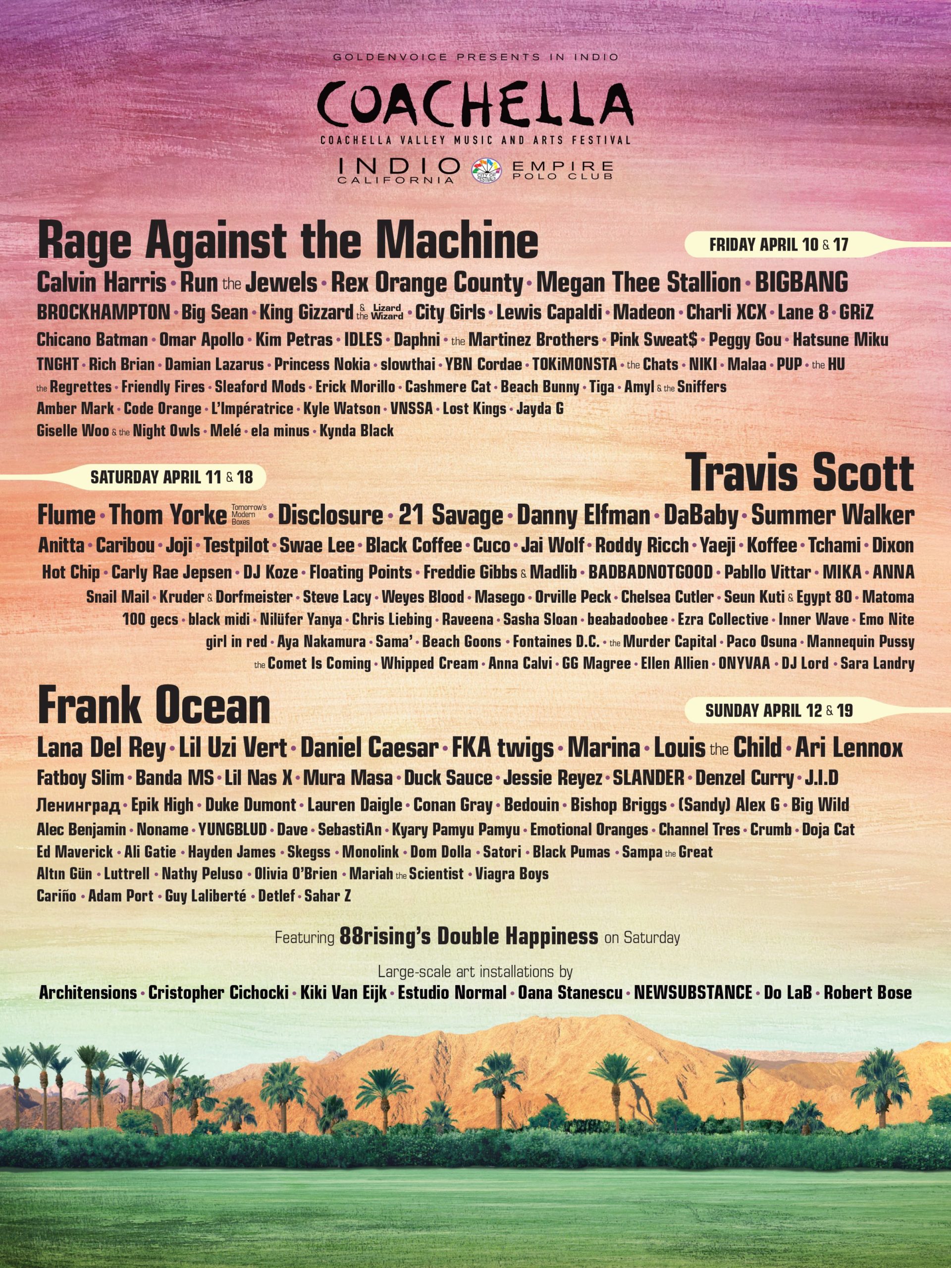 Coachella 2020 Full Lineup + Glen’s Sets Random Tidbits